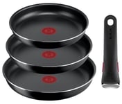 TEFAL INGENIO EXTRA FRYPANS SET 4-PIECE 22/24/26 PANS PAN SET, DETACHABLE HANDLE