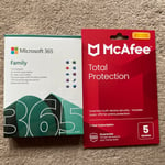 Microsoft 365 Family 12 Month Subscription 6 User & Mcafee Total 5 Device BN