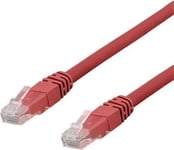 DELTACO U/UTP Cat6 patchkabel 0,3m, röd (TP-603R)