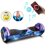 QINGMM Hoverboard,Self Balancing Scooters with LED Flash Lights Wheels And Bluetooth Speaker,Electric Scooters for Kids Adult,fire,10 inch