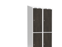 Garderob 2x400 mm Lutande tak 2-stycken pelare Laminatdörr Nocturne trä Cylinderlås