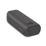 SBS Powerbank Compact 5000mAh Chargeur Portable 10W Charge Rapide Chargeur pour Smartphone Android et iPhone Transportable en Avion, 1 Port USB-C et 1 USB-A, Câble de Charge Inclus