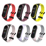 BDIG 6 Pack Bracelet for Xiaomi Mi Band 5 Mi Band 4/3 Strap Replacement, Soft Silicone Strap Wristband WatchBand Accessories for Xiaomi Mi Band 5/4/3 (No Host)
