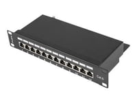 Lanberg Ppf6-9012-B - Patch-Panel - Rackmontering - Cat 6 - Stp - Rj-45 X 12 - Ral 9004, Svart - 1U - 10"