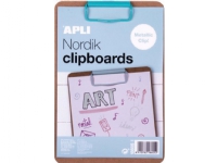 Apli Clipboard APLI Nordik, skrivtavla A5, trä, med metallklämma, pastellblå