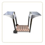 LITTLE BALANCE 8477 Chariot pour Plancha Aquitaine Pro, Chariot à roulettes, Dessertes latérales et rabattables, Inox et Bois
