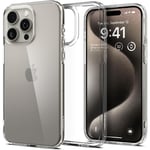 Spigen iPhone 15 Pro (6.1) Ultra Hybrid Case - Crystal Clear Certified Military-Grade Protection - Clear Durable Back Panel + TPU Bumper