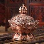 Tibet Collect Bronze Auspicious Lotus Shape Statue Box Incense B Golden