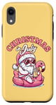 iPhone XR Christmas in July - Santa Flamingo Floatie - Summer Xmas Case