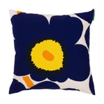 Marimekko Unikko 60-vuotisjuhlavuoden tyynynpäällinen 50x50 cm Sininen-keltainen-oranssi