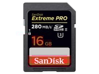 Sandisk Minneskort SDl 16GB Extreme Pro UHS-II SDHC 280/250MB/s