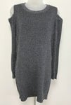 Phase Eight UK10 Eur38 US6 new black Romana knit shimmer cold shoulder tunic