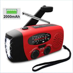 Krumtaphusradio med solceller & Powerbank SOS 2000 mAh