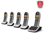 BT 4600 Cordless Phones, Five Handset with Big Buttons  Silver