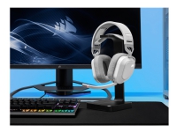 CORSAIR Gaming HS80 RGB - Headset - fullstorlek - 2,4 GHz - trådlös - USB - vit