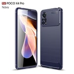Xiaomi Poco X4 Pro 5G Carbon Fibre Case Navy