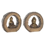 Dekorativ figur 40 x 13 x 40 cm Gylden Brun Buddha Orientalsk (2 enheder)