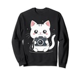 Cat With Camera Photographer Funny Cute Kawaii Photography Sweatshirt