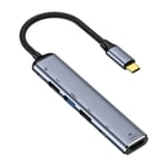 Y004 6 in 1 USB-C/Type-C to HDMI+USB 3.1+Dual USB 2.0+Dual USB-C/Type-C Interface Multifunctional Adapter