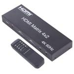 Sélecteur / répartiteur matriciel HDMI 4x2 avec télécommande, prise en charge ARC / MHL / 4Kx2K / 3D, 4 ports Entrée HDMI, 2 ports Sortie HDMI