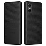 SKALO Sony Xperia 10 VI Carbon Fiber Plånboksfodral - Svart Svart