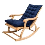 Rocking Chair Cushion Pads Sun Lounger Cushion Thick Garden Patio Relaxer Chair Pad Mat Replacement Non-Slip With Ties, 120 * 50cm, Not Included Chair (Navy Blue)