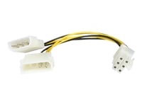Startech.Com 6In Lp4 To 6 Pin Pci Express Video Card Power Cable Adapter - Power Adapter - 4 Pin Internal Power (M) To 6 Pin Pcie Power (M) - 6 In - Lp4pciexadap - Strömadapter - 4 Pin Intern Effekt (Hane) Till 6-Stifts Pcie-Ström (Hane) - 15.2 Cm -