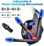 Gaming Headset with Microphone for PC Laptop PS4 Xbox One PS5 Headphones Bass