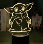 giyiohok 3D Illusion Lamp Led Night Light Star Wars Baby Yoda Meme Figure for Kids Nursery Decor Table Lamp Baby Mini Yoda Nursery Decoration The Best Gift for Children