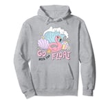 Flamingo Go With The Float Summer Pool Party Vacation Cruise Pullover Hoodie