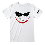 DC The Dark Knight - Joker Smile Unisex White T-Shirt Medium - Mediu - K777z