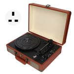 (UK Plug) Vinyl Record Player 3 Speed Knobs Portable Vinyl Record