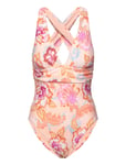 Spring Festival Cross Back Piece Baddräkt Badkläder Pink Seafolly