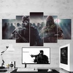 TOPRUN Picture prints on canvas 5 pieces paintings modern Framed artwork Photo Home Decoration 5 panel Tom Clancy's Rainbow Six Siege Mute And Kapkan Wall art 150 x 80 cm