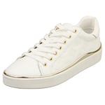 Guess Fl7bnnfal12 Womens White Gold Fashion Trainers - 3 UK
