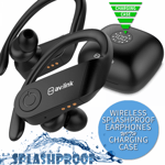 Splashproof Wireless Bluetooth Sports Neodymium Gym Earphones and Charging Case