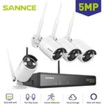 Sannce - wifi Kit de vidéosurveillance 5MP nvr 4Caméras Smart ir Vision Nocturne Interphone Bidirectionnel Sans fil cctv Sécurité de Système