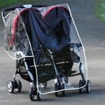 Diono Double Buggy Stroller Pushchair Rain Cover Universal Fit Plastic Protector