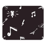 Mousepad Computer Notepad Office Rock Roll Seamless Pattern Solo Home School Game Player Computer Worker Inch