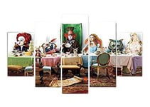 104Tdfc in Wonderland Johnny Depp Movie Canvas Picture -5 Piece Wall Art for Home Wall Decor Modular 5 Pieces Painting Living Room Home Decor Picture