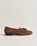 Baudoin & Lange Sagan Classic Tassel Loafers Tan Suede