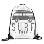 EU Wave Beach Surf Trip Summer Surfing Sports Recreation Badge Bathing Car Backpack Sport Gym Cinch Bag Travel Sport Drawstring Backpacks