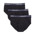 Nautica Men's Cotton Classic Multipack Briefs, 3 Pack Black, Large