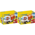 Playmobil 6774 1.2.3 Recycling Truck with Sorting Function, Educational Toy, Fun Imaginative Role-Play, Playset Suitable for Children Ages 1.5+ (Pack of 2)