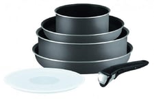 Tefal Ingenio L2047402 Set of 6 Pcs Cookware Saucepan Pots and Pan Set, Grey (for All Heat Sources Except Induction)