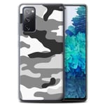 Phone Case for Samsung Galaxy S20 FE Camouflage Army Navy White 2 Transparent Clear Ultra Soft Flexi Silicone Gel/TPU Bumper Cover