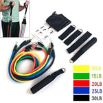 Nologo 45532rr Resistance Bands Set Home Workouts Exercise Training Buckle Household Pull Rope Resistance Band Fitness Equipment Set - 5 Fitness Tubes, 2 Handles, 2 Ankle Straps,1 Door Anchor