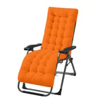 JIFNCR Lounge Chair Cushions Recliner Garden Chair Pad Soft Foam Flakes Seat Cushion Double-Face Thick Mat High Back Chair Cushion Portable Durable Sun Lounger Mattress,Orange,48 * 125 * 8CM