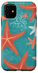 Coque pour iPhone 11 Mignon corail étoile de mer coquillages design abstrait