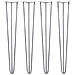 4 x Premium Hairpin Table Legs FREE Screws AND Protector Feet 28" 3 Prong